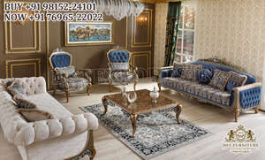 Juego de muebles de salón pulidos de plata tallada clásica Juego de sofás tallados a mano de 8 plazas para el hogar Muebles de salón tallados de estilo francés - Product Image 5