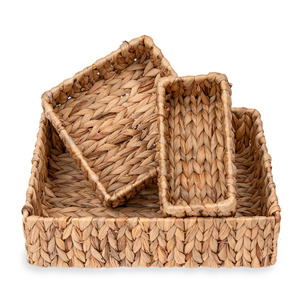 Handicraft water hyacinth dry food <b>storage</b> containers sustainable <b>units</b> closet <b>storage</b> organization - Product Image 6