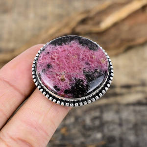 Anillo de Rodonita Anillo de piedras preciosas rosas de Rodonita esterlina Anillo de diseñador hecho a mano Joyería de declaración de plata esterlina Regalo de mujer - Product Image 3