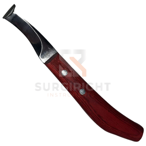 Cuchillo de Herrador Profesional de Acero Inoxidable con Mango de Madera Liso para Recorte de Cascos de Caballos, Certificado CE 1 - Product Image 4