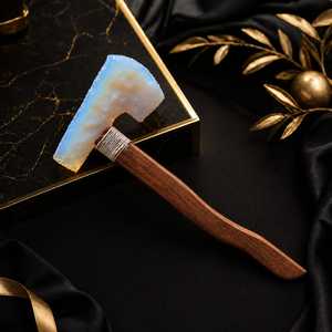 Hacha de Batalla de Opalita Tallada a Mano de 13 Pulgadas, Espada de Cristal Curativa, Varita de Piedra, Escultura Decorativa Feng Shui para el Hogar, para Coleccionistas - Product Image 5