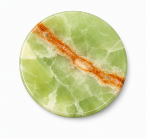 Natural Green Onyx Polished Pebble <b>Coaster</b> Stone Table Mat Round <b>Drink</b> <b>Coaster</b> for Hospitality Decor - Product Image 1