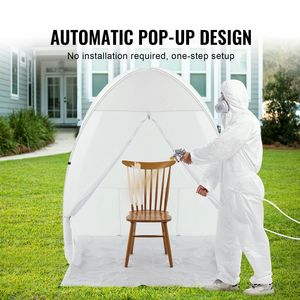 Tente de peinture portable pop-up 60 x 60 x 70 po avec sol intégré, fenêtre d'évacuation, sac de rangement et abri pliable pour peinture au pistolet - Product Image 1