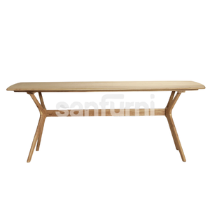 Table à manger moderne de luxe en bois de frêne avec pieds sculptés, table basse, meubles - Product Image 4