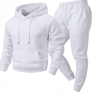Unisex Black Hooded Tracksuit And <b>Pants</b> Set Casual Loose Fit Solid Color Drawstring Closure Full Sleeve Autumn Wear - Product Image 3