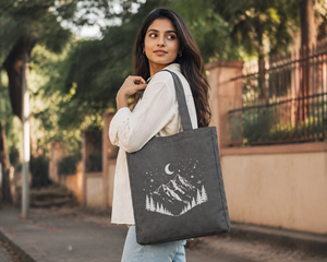 Sac fourre-tout en toile grise 300 g/m² 13x11x4 avec fermeture éclair en coton, longues poignées, réutilisable, écologique, personnalisable, vente en gros - Product Image 2