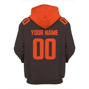 Sweat à capuche de baseball printanier 100 % coton brodé perlé bicolore impression numérique par sublimation coupe oversize logo personnalisé - Product Image 3