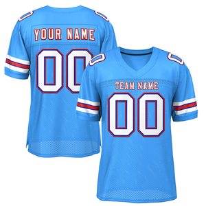Maillot de football américain unisexe personnalisé SANGLA SPORTS, col en V, coupe ample, manches courtes, respirant, séchage rapide, antibactérien, 100% coton - Product Image 5