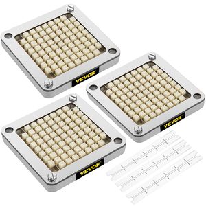 Lama di ricambio da 3/8 di pollice in acciaio inossidabile per tritatutto, parti per affettatrice di patatine fritte, 6 lame extra a pressione, gruppo tagliaverdure, 3 pezzi - Product Image 1
