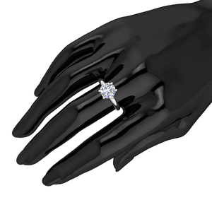 Anillo de Compromiso y Boda de Lujo para Mujer, con Diamante Cultivado en Laboratorio, Plata 925, Baño de Rodio, 2.05ct, Corte Brillante, Certificado IGI, de Divya Creations - Product Image 5