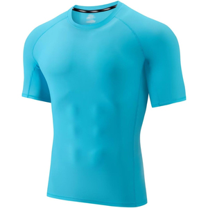<b>Mens</b> Short Sleeve Rash Guard Quick Dry <b>Compression</b> T-<b>Shirt</b> Breathable Anti UV Sports Top Polyester/Cotton - Product Image 1