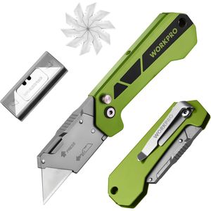 Navaja de Bolsillo Plegable de Cambio Rápido con Clip para Cinturón y Bloqueo de Eje, Cuchillo Utilitario con 10 Cuchillas Adicionales, Cuchilla para Abrir Cajas, Cuchilla de Afeitar - Product Image 1