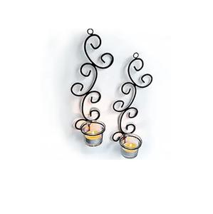 Hermoso Portavelas de Pared con Diseño Floral, Portavelas Decorativo de Metal para el Hogar, Sala de Estar, Dormitorio, Habitación de Invitados - Product Image 2