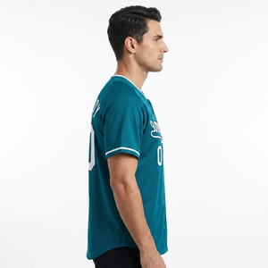Custom Cut <b>Sew</b> Baseball Jersey Heavyweight Breathable Mesh Moisture Wicking Quick Dry V-neck Adjustable Strap High Quality - Product Image 3