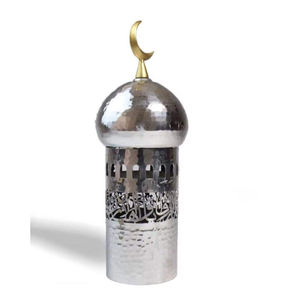 Minaretes Decorativos Hechos a Mano con Forma Redonda, Acabado Plateado, Venta al por Mayor, Minarete Metálico de Lujo - Product Image 3