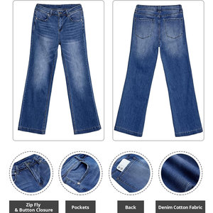 Women Bootcut <b>Jeans</b> Pant Stretch Denim Fashion Trousers <b>Soft</b> Breathable Fabric Elegant Casual Daily Wear Apparel Collection - Product Image 5