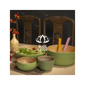 READY TO SHIP Bamboo Bowl Clean <b>Safe</b> Eco Friendly Tableware for Serving Meals, Snacks and Salads with Smooth Bamboo Material B2B - Product Image 1