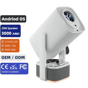 Projecteur Android A005 Pro 4K natif 1080P à courte focale pour Home Cinéma, Smart TV sans fil, haut-parleur 20W, projecteur vidéo 360 degrés - Product Image 1