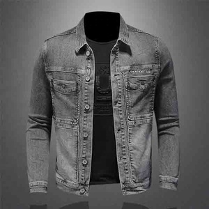 Chaquetas vaqueras de otoño para hombre, blazer de moda, traje informal de mezclilla, traje de negocios ajustado - Product Image 5