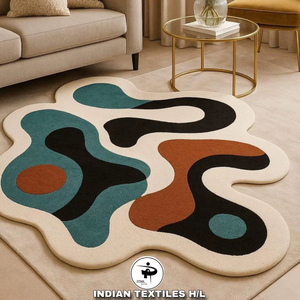 Tapis en laine tufté fait main, tapis de luxe sur mesure, tapis en laine tufté à la main, vente en gros pour salon, textiles indiens H/L - Product Image 1