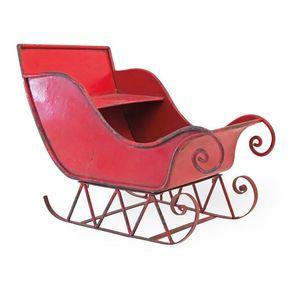 รถเลื่อนซานต้าแบบคลาสสิกสำหรับตกแต่งคริสต์มาสทั้งในร่มและกลางแจ้ง  สามารถปรับแต่งขนาดได้ เป็นมิตรกับสิ่งแวดล้อม  สีสันปรับแต่งได้ ทำจากเหล็ก - Product Image 1