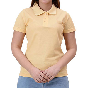 เสื้อโปโลผู้หญิงน้ำหนักเบา 180 กรัม ผ้าฝ้ายผสมโพลีเอสเตอร์ แขนสั้น สไตล์ลำลอง เสื้อโปโลผู้หญิงแบบเรียบ - Product Image 1