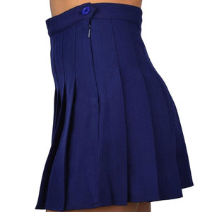 Custom Logo And Design Women's High Waist <b>Pleated</b> <b>Mini</b> <b>Skirt</b> Solid Color Blue Woven Fabric All Seasons Comfortable Sporty Style - Product Image 1