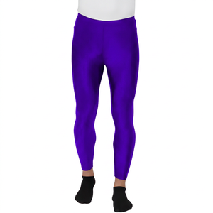 Leggings de Compresión para Hombre, Negros, de Spandex, Hasta el Tobillo, Cintura Elástica, Color Sólido, Pantalones Deportivos - Product Image 3