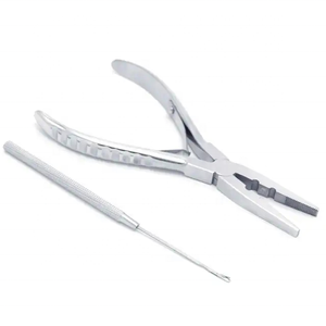 Pinzas de Acero Inoxidable para Extensiones de Cabello, Herramienta para Abrir y Remover Anillos Micro y Cintas Adhesivas, SWISHER INTERNATIONAL - Product Image 1