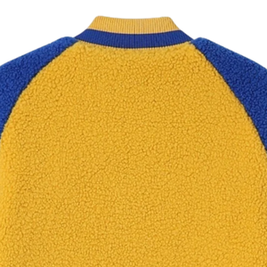 Chaqueta Bomber Reversible para Mujer en Amarillo y Azul Rey, con Letras Bordadas en Chenilla, Cierre Completo, Abrigo Cálido para Invierno - Product Image 5
