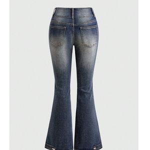 Jeans évasés taille haute personnalisés pour femmes, pantalon en denim vintage coupe cloche, extensible, mode, fabricant OEM ODM en gros - Product Image 3