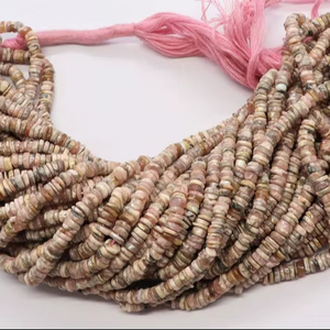 Perles Heishi en Rhodochrosite Naturelle, Forme Roue de 4MM, Perles de Pierre Précieuse en Rhodochrosite, Prix de Gros, Vente en Gros, Fil de 16 Pouces - Product Image 1