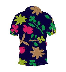 Camisa Polo para Hombre, Estampado Floral Abstracto Azul Marino, Manga Corta, Estilo Casual Hawaiano, para Verano y Golf - Product Image 5