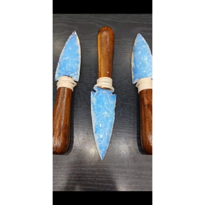 Daga de Punta de Flecha Opali Hecha a Mano con Mango de Madera, Tacto Real, 8-8.5 Pulgadas, Arte Feng Shui, Coleccionable, Figura Decorativa, Negocio - Product Image 2