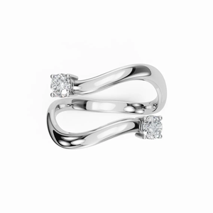 14K Gold Diamond Wrap <b>Ring</b> Lab Grown Diamond Open <b>Ring</b> Spiral Bypass <b>Ring</b> Diamond Wedding <b>Ring</b> Diamond <b>Adjustable</b> <b>Ring</b> - Product Image 2