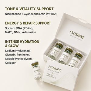 EXOSHINE Peptide Glow Solution PDRN NAD NMN Complexe Peptidique Hydratant Booster de Peau Ampoule Éclat Raffermissant - Product Image 3