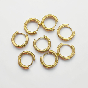 18K Gold Plated Brass Hammered Textured Minimalist Round Earring Findings DIY Fashion Jewelry Wholesale From Rajasthan - Product Image 4