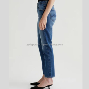 กางเกงยีนส์เอวสูงสำหรับผู้หญิงกางเกงยีนส์สกินนี่เอวสูงทรงสลิมฟิตกางเกงผ้ายีนส์ผ้ายืดแฟชั่น - Product Image 3