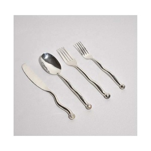 Juego de Cubiertos Aptos para Lavavajillas, Juego de Cubiertos de Plata Martillada para Hotel y Bodas, Juego de Cubiertos de Acero Pulido Plateado - Product Image 2