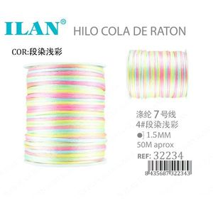 Cordoncino Ilan Rattail 1,5 mm 50 m tinto in pastello per la creazione di gioielli - Product Image 1