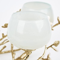 Meilleure Vente : Magnifique Porte-Bougie Votive en Verre Doré, Luxe, Écologique, Résistant à la Chaleur, Fait Main, Logo Personnalisé, Maison, Ramadan, Noël