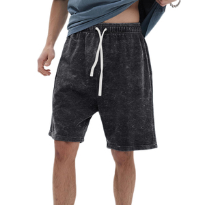 Wholesale 2026 Breathable New Style Men's 100% Cotton Fabric Lined <b>Hip</b> Hop Acid Wash Comfortable Shorts Custom Color and Size - Product Image 1