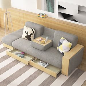 A premium luxury multifunctional <b>wood</b> <b>frame</b> <b>sofa</b> and practical hidden storage solution for contemporary apartments. - Product Image 3