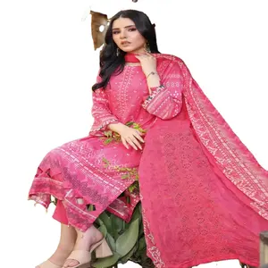サマーコレクション-パキスタンのデザイナーによるDr Haris Volume DhagaKariによる女性用刺Embroideryの芝生3ピーススーツ