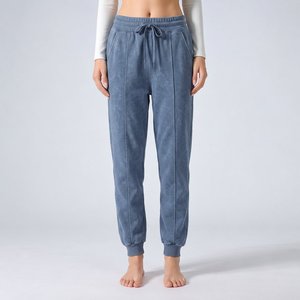 Private Label OEM cotton <b>joggers</b> french terry wide <b>leg</b> Apparel Production for US Fashion Collections - Product Image 3