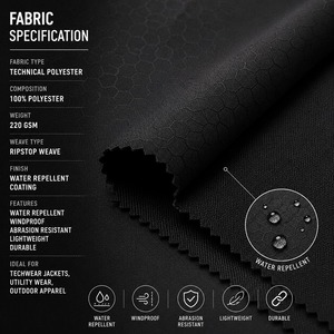 Men's Black Hooded Techwear <b>Jacket</b> <b>Waterproof</b> Breathable Bomber Coat Utility Zip Up Streetwear Outerwear Direct Factory Supplier - Product Image 5