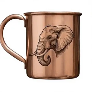 Taza Moscow Mule de Cobre Puro Grabada con Láser, de Lujo, Clásica, Lisa, de Metal, Resistente, con Forma Cilíndrica - Product Image 1