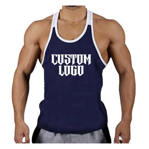 Débardeurs pour hommes avec logo personnalisé, coupe musclée, tricotés, respirants, séchage rapide, coton et polyester, pour entraînement, fitness, course à pied, musculation - Product Image 1