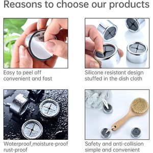 Set di 3 Ganci Premium per Asciugamani da Cucina con Finitura Cromata, Facile Installazione a Parete, Porta Asciugamani Adesivo - Product Image 2