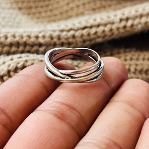 Multi Layer <b>Ring</b> Boho Wavy Brass <b>Finger</b> <b>Ring</b> Women Brass Ethnic <b>Ring</b> Oxidized Silver Finish - Product Image 2